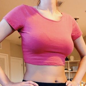 pink crop top